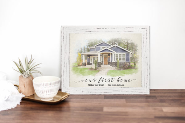 Custom Watercolor House Portrait by Kristin Hinsley