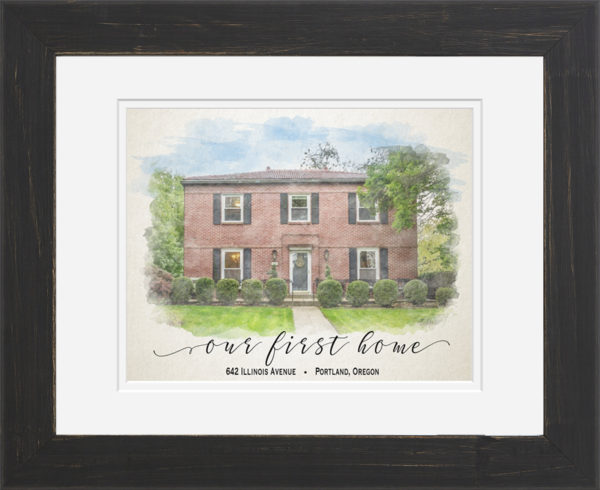 Portrait of Home, House Gift, Realtor Closing Gift, Real Estate Gift for Buyers, Realtor Closing Gift for Clients,