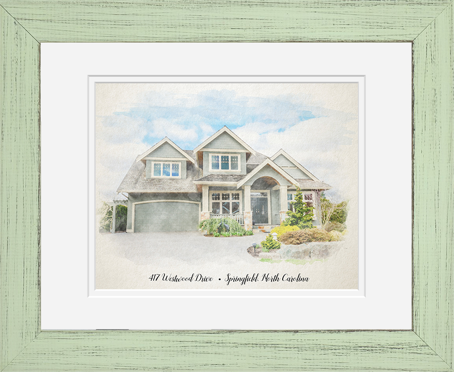 Portrait of Home, House Gift, Realtor Closing Gift, Real Estate Gift for Buyers, Realtor Closing Gift for Clients,