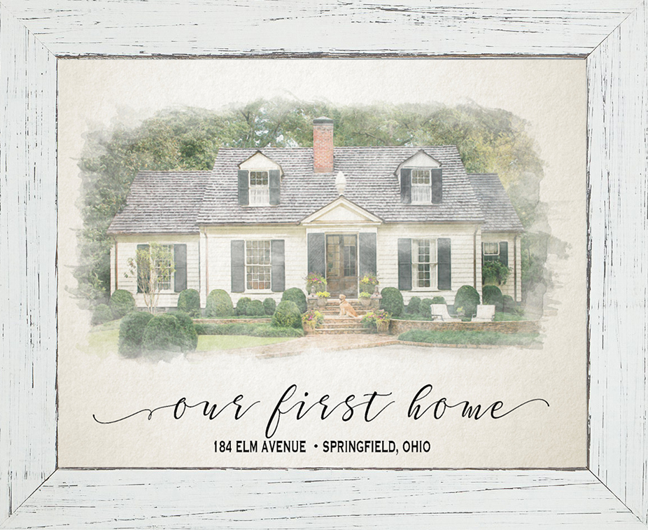 Custom Watercolor House Portrait Our First Home Gift, Housewarming Gift, Watercolor Portrait