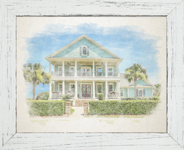 Housewarming Gift for New Home, Neighbor Gift, Beach House Wall Decor, Custom Watercolor House Portrait