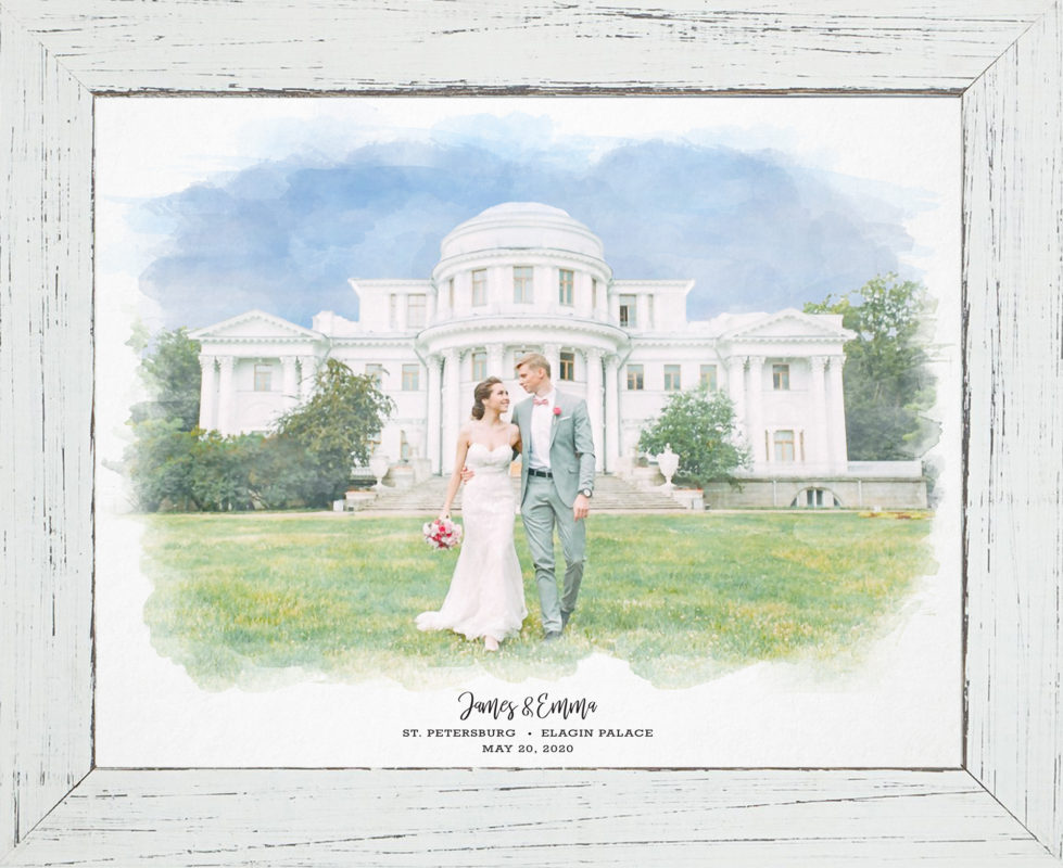 Custom Wedding shops Portrait Hand Drawn Digital Download