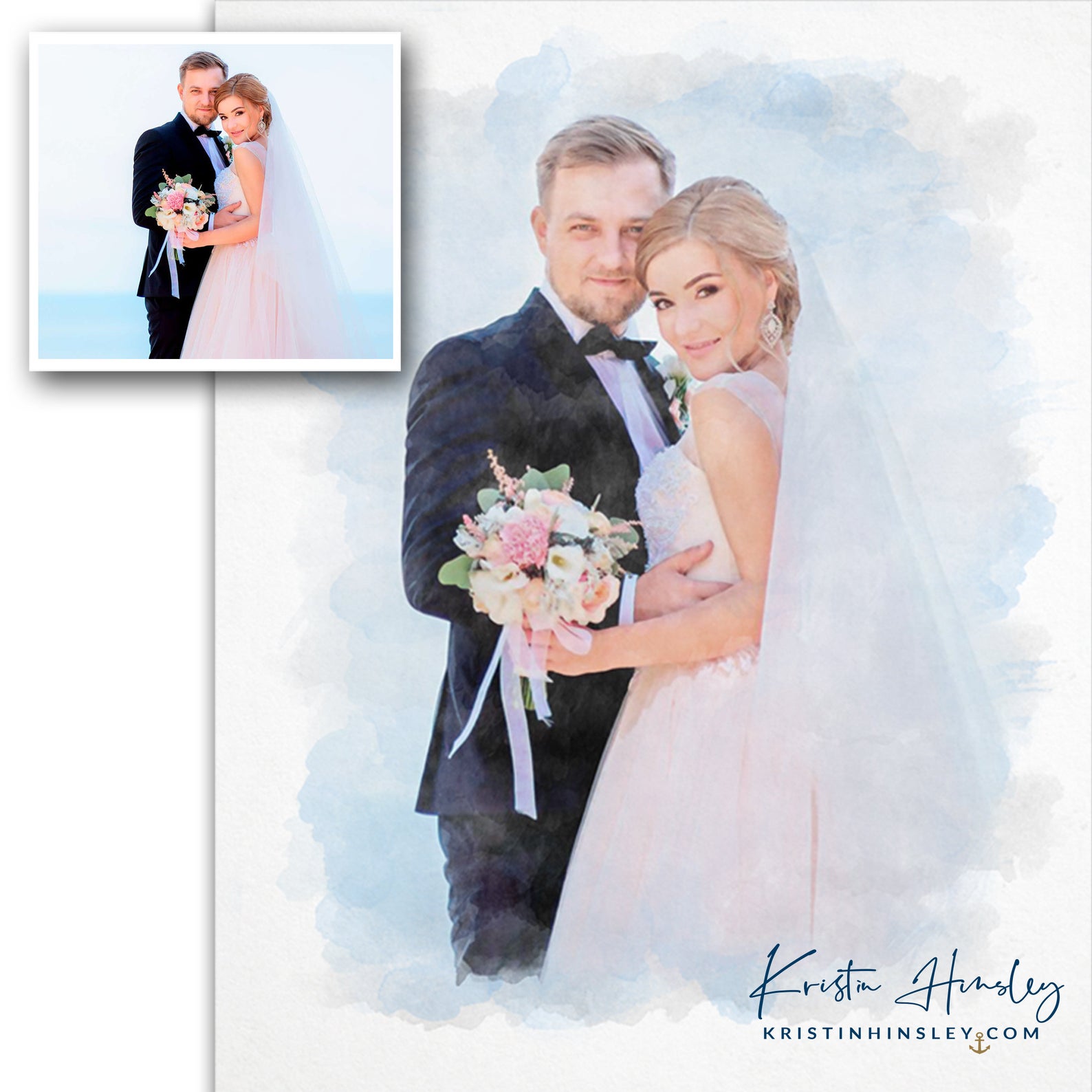 ♥️Custom Wedding Gift | Custom Wedding Portrait 🖌️ 🎨 – FromPicToArt